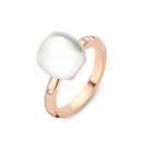 Bigli Mini Sweety Rock Crystal and Mother of Pearl 18ct Rose Gold Diamond Ring BIG-134 Image 1