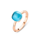Bigli Mini Sweety Turquoise and Blue Topaz 18ct Rose Gold Diamond Ring BIG-128 Image 1