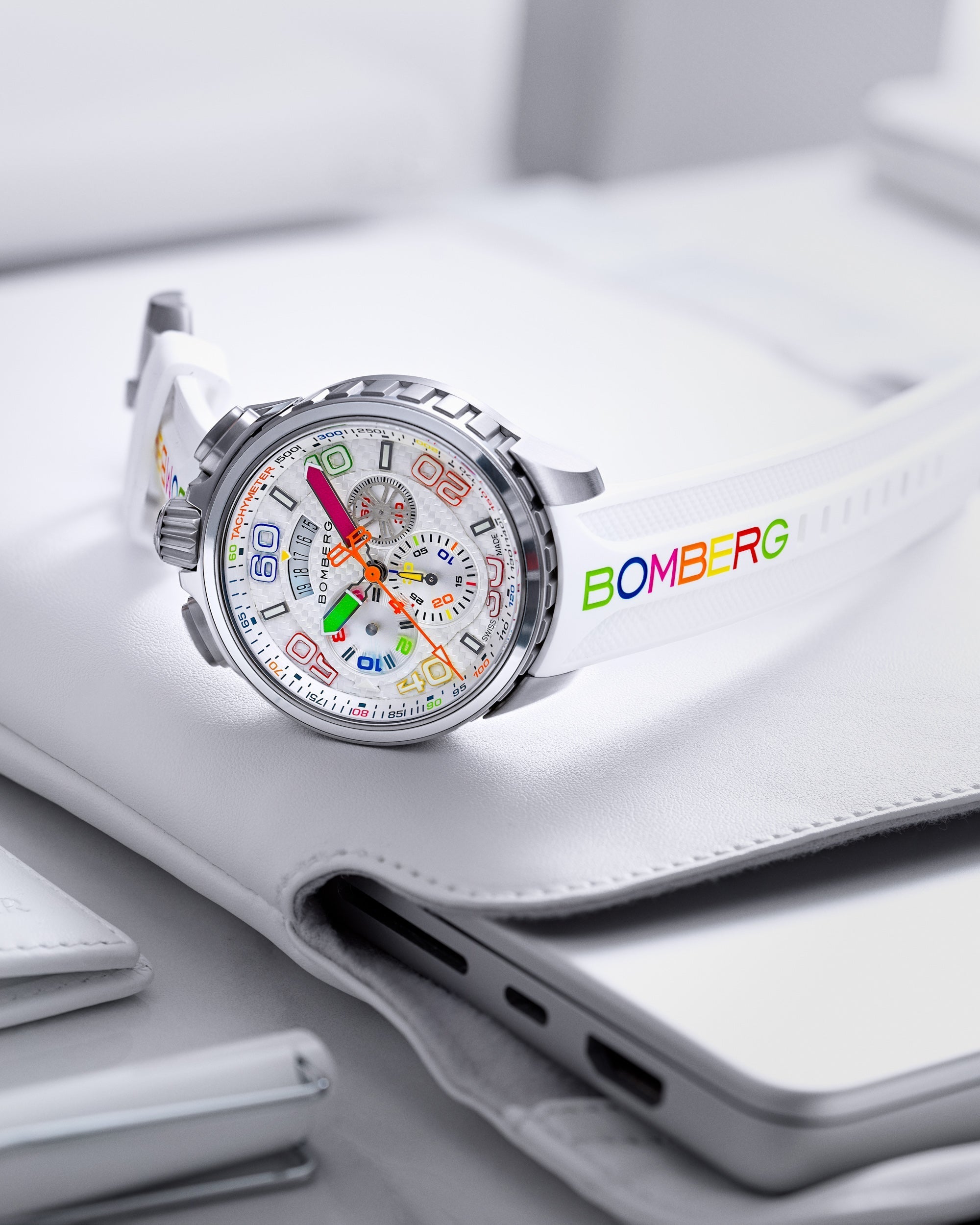 Bomberg Bolt-68 Racing Chroma Carbone White Limited Edition Watch BS45CHSS.049-7.12 Image 11