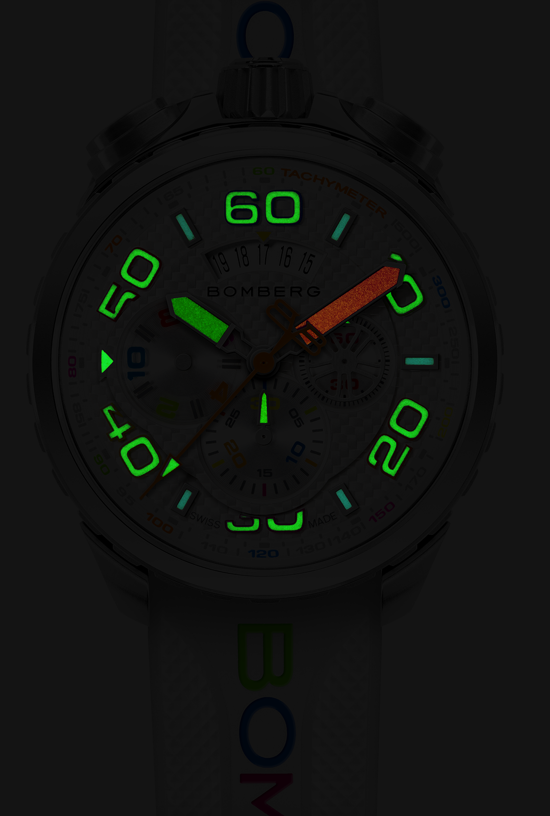 Bomberg Bolt-68 Racing Chroma Carbone White Limited Edition Watch BS45CHSS.049-7.12 Image 3