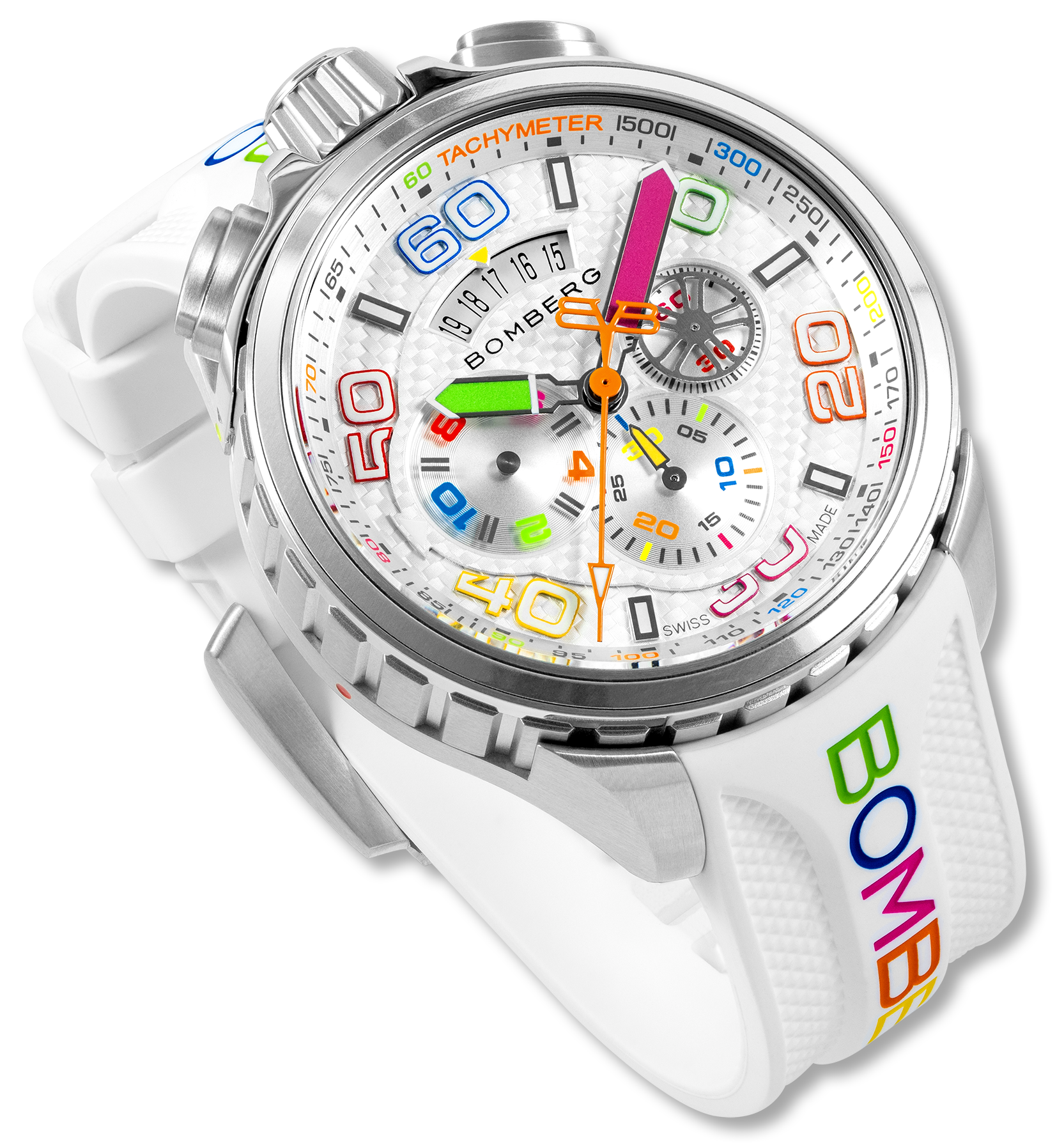 Bomberg Bolt-68 Racing Chroma Carbone White Limited Edition Watch BS45CHSS.049-7.12 Image 5