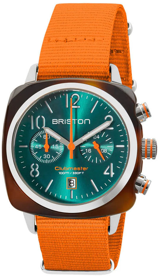 Briston Clubmaster Classic Chrono Summer Vibes Orange Watch 24140.SA.T.27.NOG Image 1