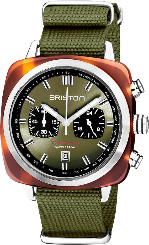 Briston Clubmaster Classic Sport Green Olive Watch 20142.SA.TS.26.NOL Image 1