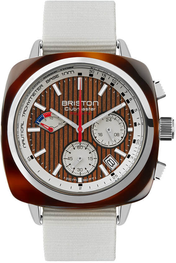 Briston Clubmaster Regatta Chrono Walnut White Watch 251542.SA.T.2W.NW Image 1