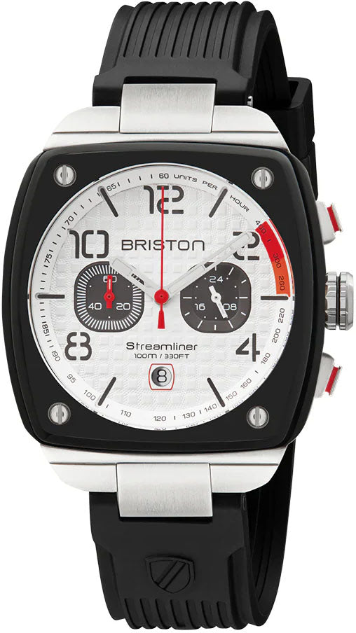 Briston Streamliner Urban Chrono Rubber White Watch 24142.SA.B.2.RB Image 1