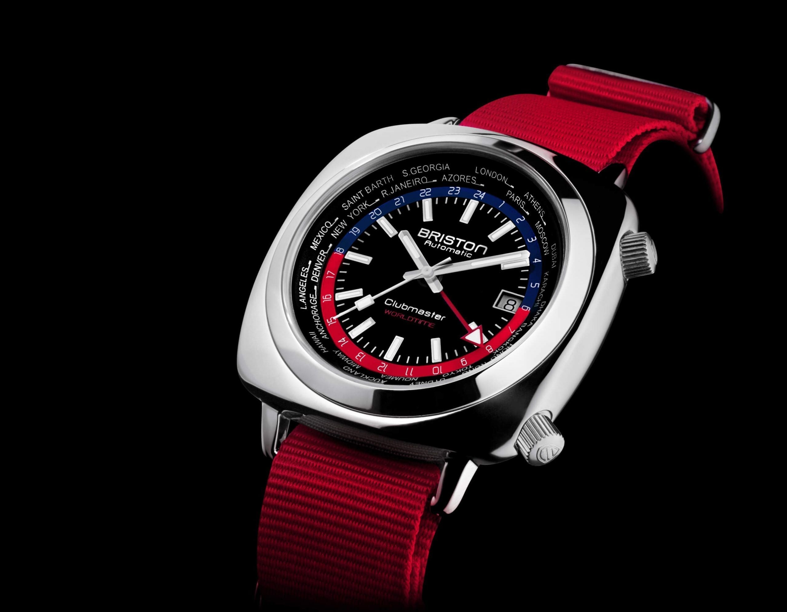 Briston Watch Clubmaster Traveler Worldtime GMT Limited Edition 20842.PS.W.P.NR Image 2