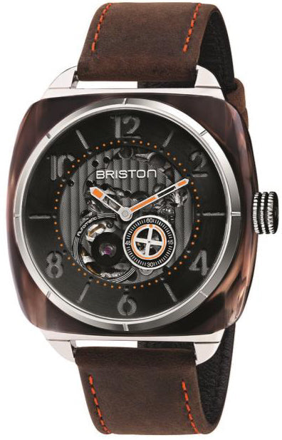 Briston Watch Streamliner Skeleton Amber Acetate 201042.SA.BR.1.CH Image 1