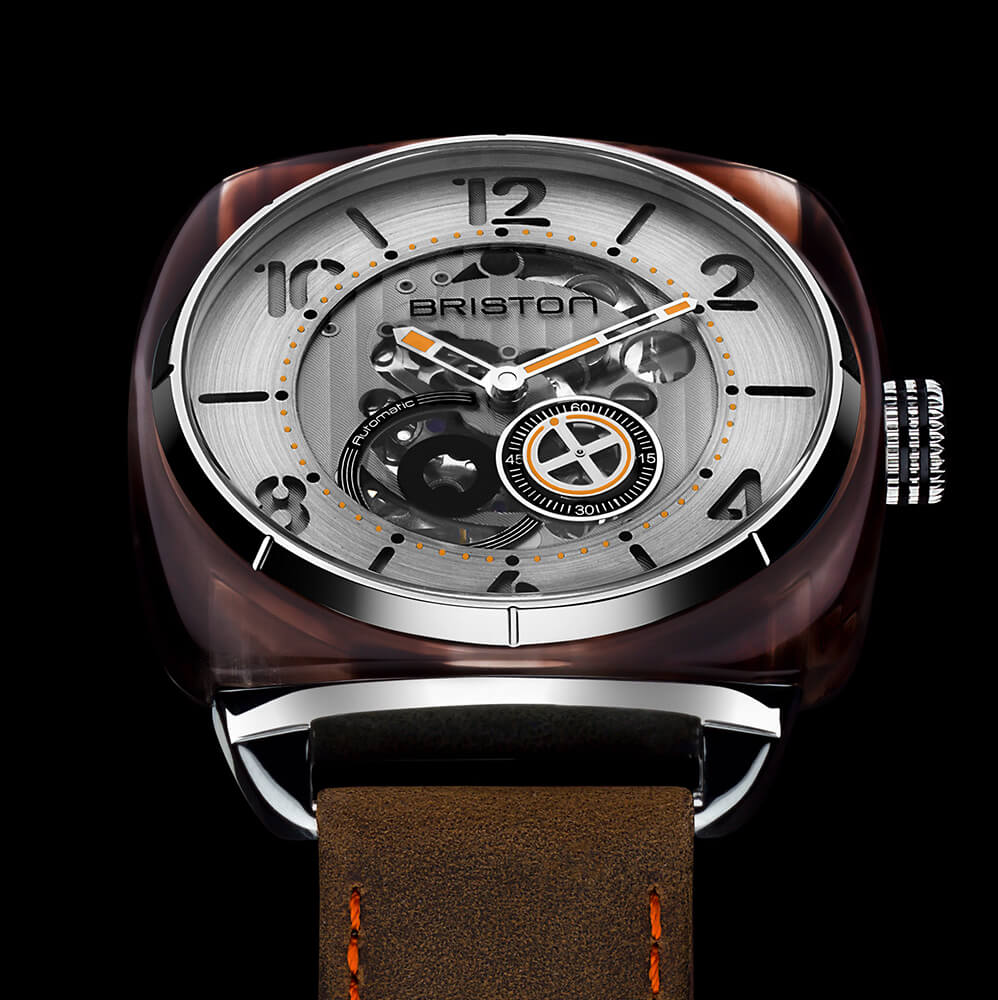 Briston Watch Streamliner Skeleton Amber Acetate 201042.SA.BR.2.BR Image 2
