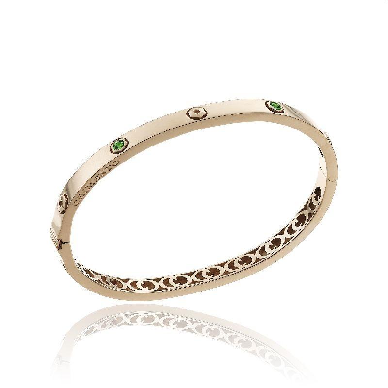 Chimento Armillas Be Mine 18ct Rose Gold 0.32ct Emerald Bangle 1B01313EE6 Image 1
