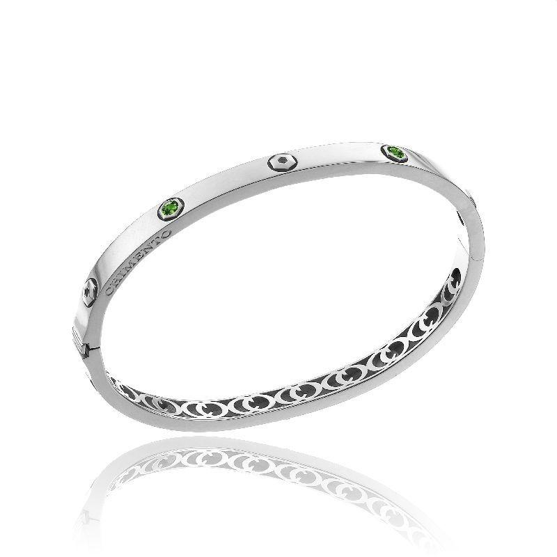 Chimento Armillas Be Mine 18ct White Gold 0.32ct Emerald Bangle 1B01313EE5 Image 1
