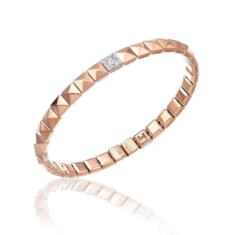 Chimento Armillas Pyramis 18ct Rose Gold Diamond Studs Bangle 1B01452B1T170 Image 1