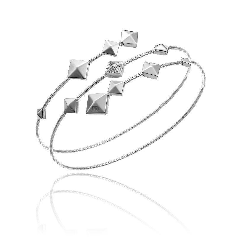 Chimento Armillas Pyramis 18ct White Gold Diamond Spiral Bangle 1B01454B15170 Image 1