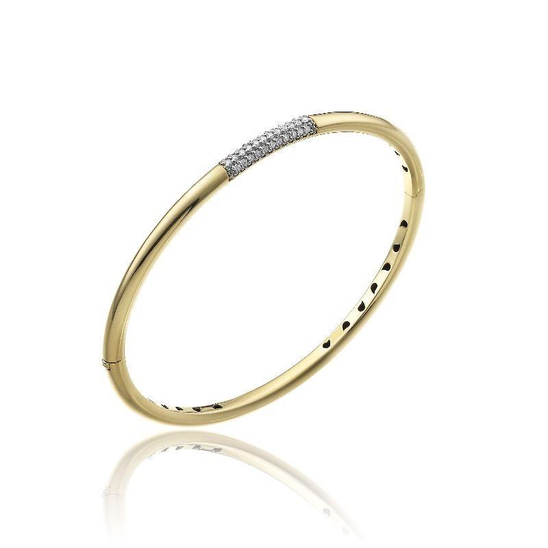 Chimento Bamboo Pure 18ct Yellow Gold 0.31ct Diamond Bangle 1B14400BB1180 Image 1