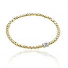 Chimento Stretch Spring 18ct Yellow Gold 0.21ct Diamond Triple Rondelle Bracelet CHM-702 Image 1
