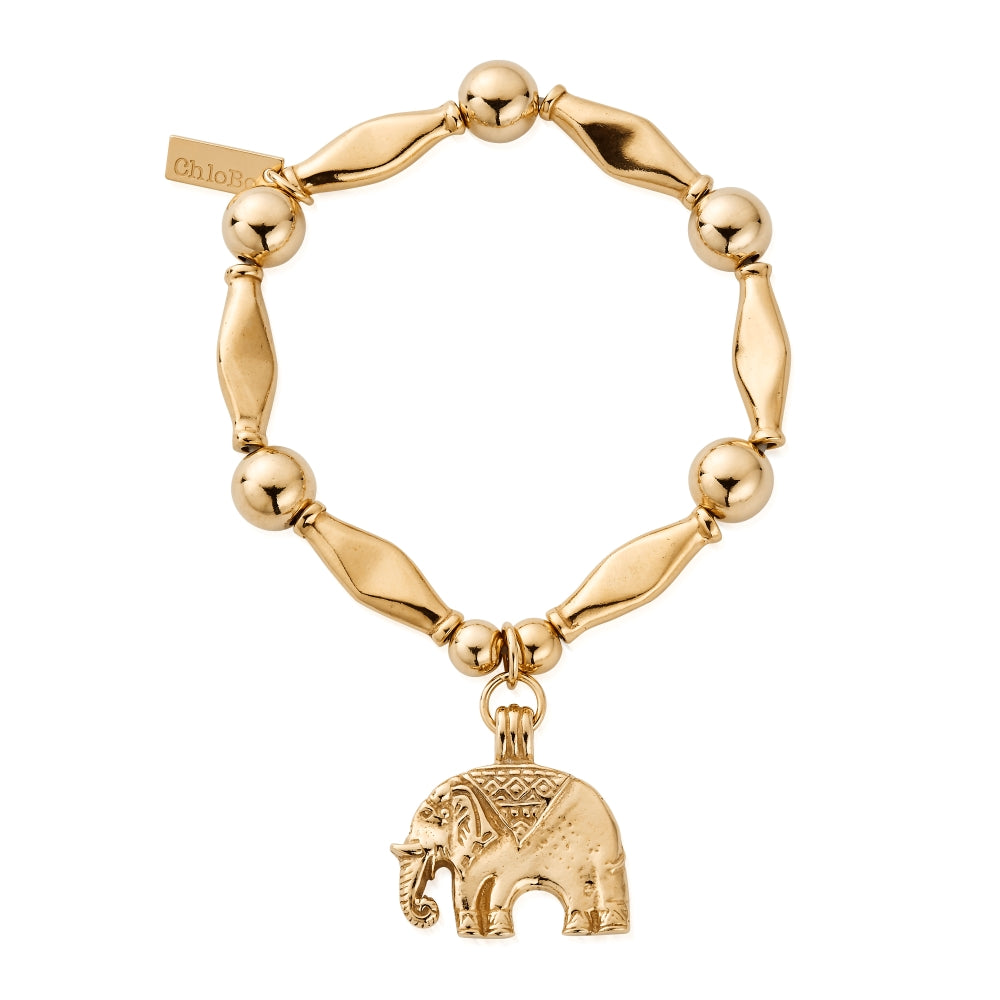 Chlobo Boho Luxe Gold Plated Chunky Elephant Bracelet CBO-618 Image 1