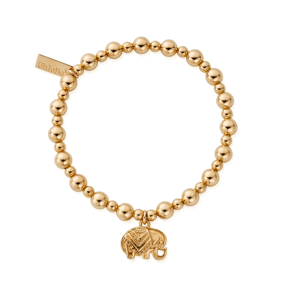 Chlobo Boho Luxe Gold Plated Mini Small Ball Elephant Bracelet CBO-613 Image 1