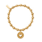 Chlobo Boho Luxe Gold Plated Mini Small Ball Guiding Heart Bracelet CBO-615 Image 1