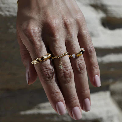 Chlobo Gold Plated Chunky Twist Ring CBO-689/L Image 3