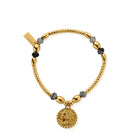 Chlobo Gold Plated Divine Goddess Black Rutilated Quartz Bracelet CBO-671 Image 1