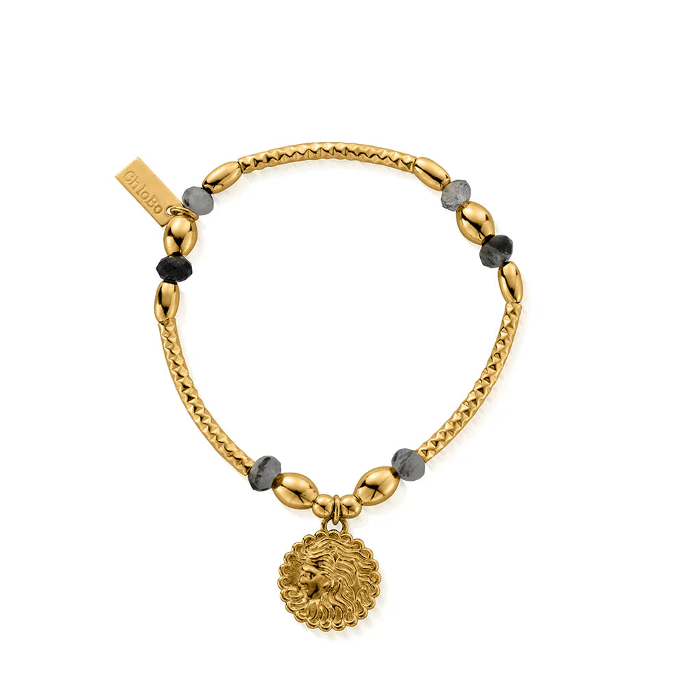 Chlobo Gold Plated Divine Goddess Black Rutilated Quartz Bracelet CBO-671 Image 1