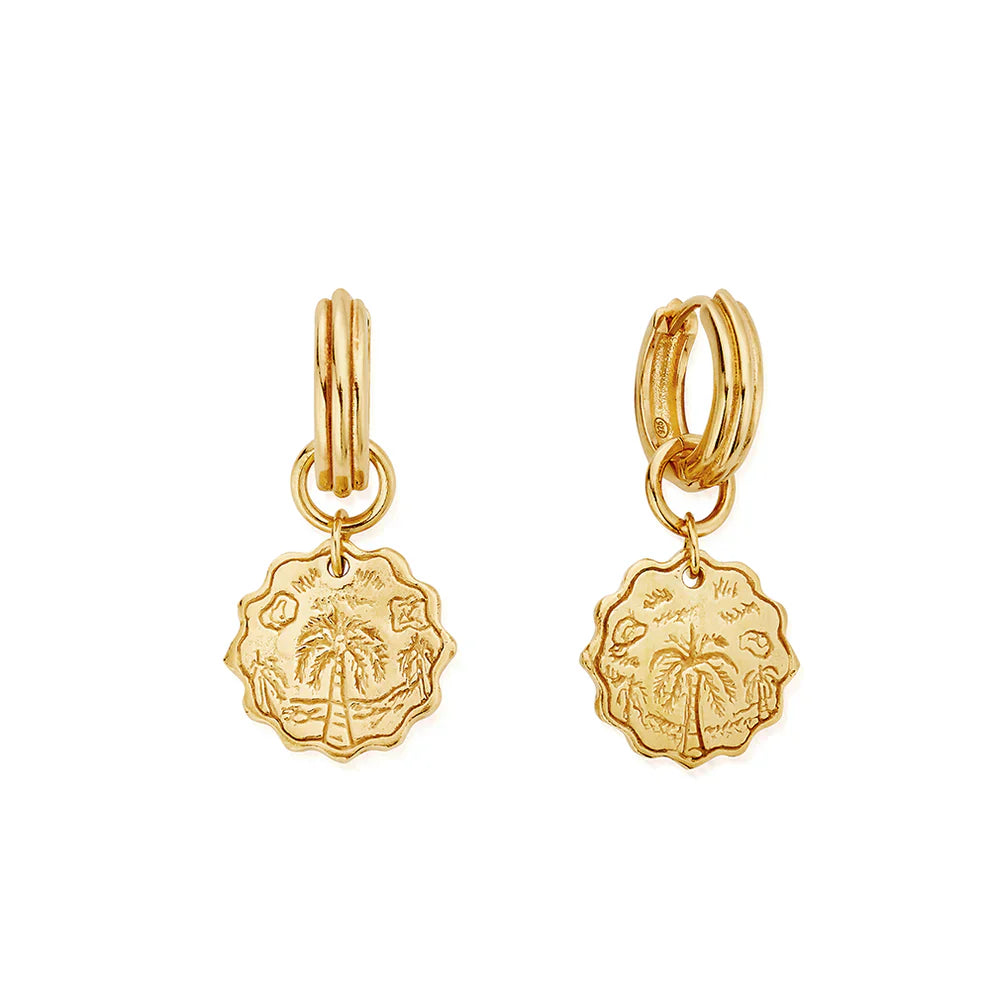 ChloBo Gold Plated Dreamers Paradise Hoop Earring CBO-748 Image 1