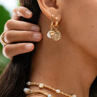 ChloBo Gold Plated Dreamers Paradise Hoop Earring CBO-748 Image 2
