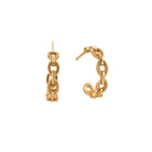 Chlobo Gold Plated Figaro Chain Huggie Hoops CBO-683 Image 1