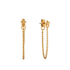 Chlobo Gold Plated Radiant Essence Chain Stud Earrings CBO-682 Image 1
