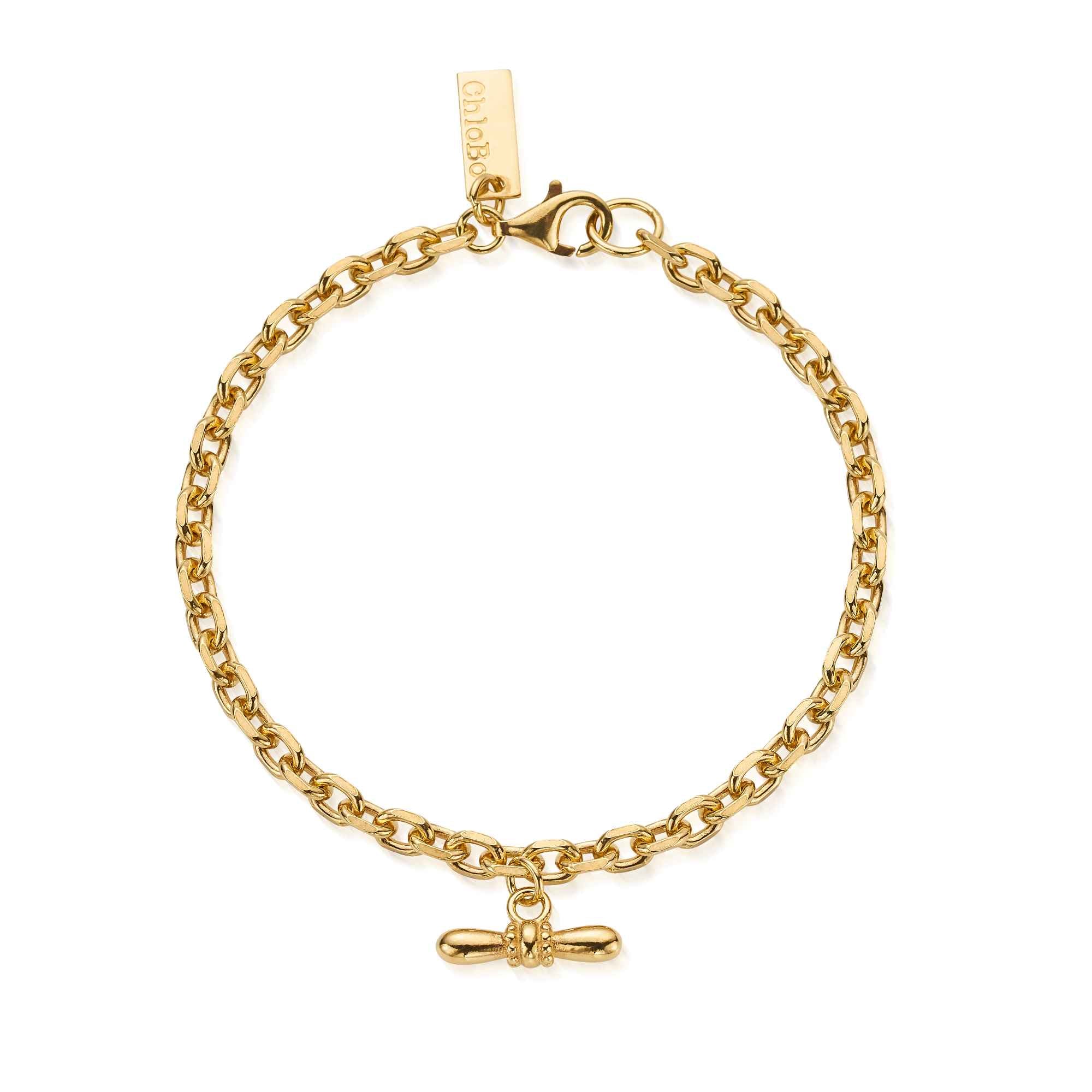 ChloBo Gold Plated Sterling Silver Balanced Aura Bracelet CBO-476 Image 1