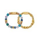 Chlobo Gold Plated Sterling Silver Beautiful Energy Set of 2 Rings CBO-530/L Image 1