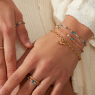 Chlobo Gold Plated Sterling Silver Beautiful Energy Set of 2 Rings CBO-530/L Image 3