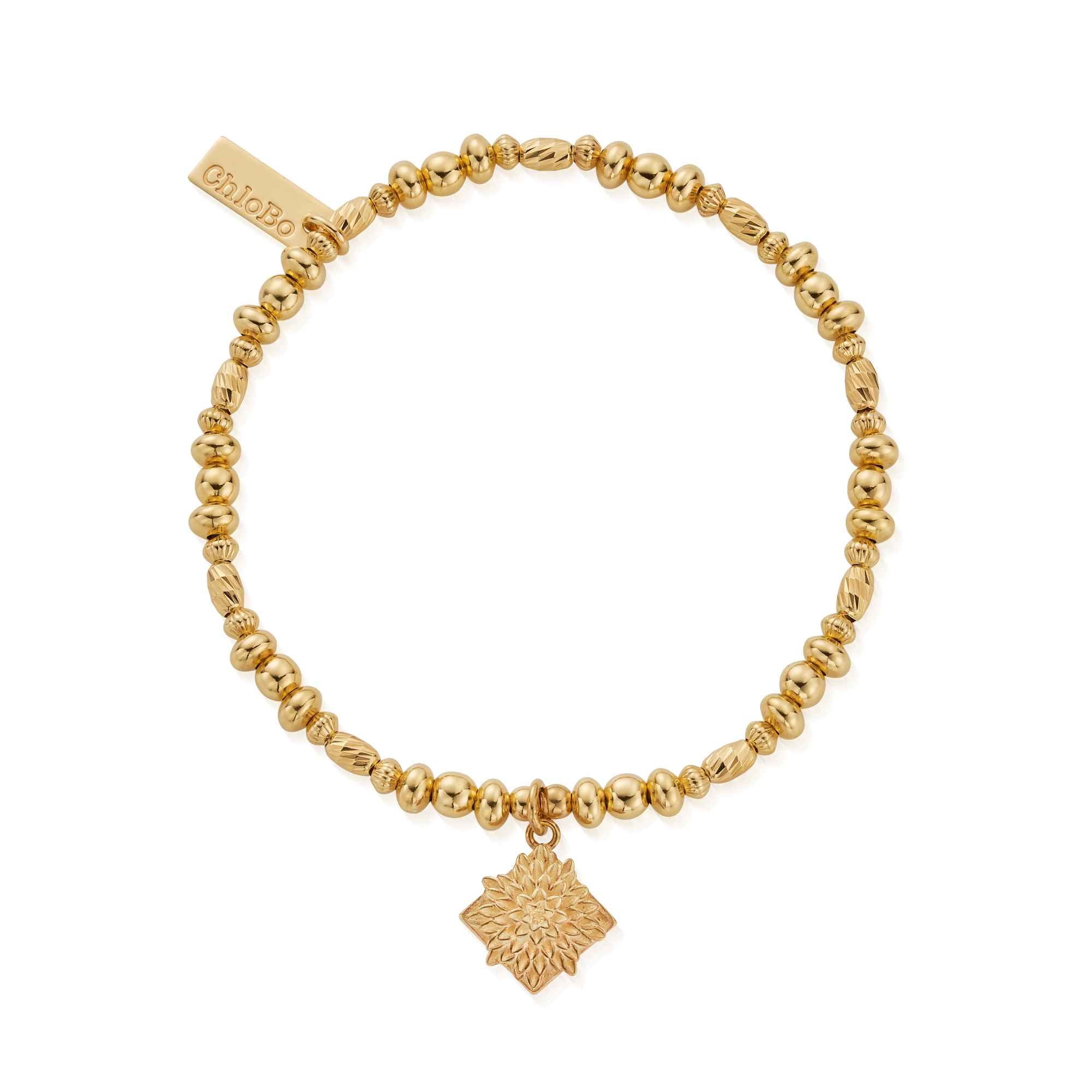 ChloBo Gold Plated Sterling Silver Botanical Beauty Bracelet CBO-472 Image 1