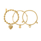 ChloBo Gold Plated Sterling Silver Compassion Stack of Three Bracelets CBO-446 Image 1