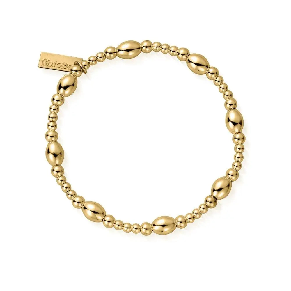 ChloBo Gold Plated Sterling Silver Cute Oval Bracelet CBO-365 Image 1