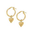 ChloBo Gold Plated Sterling Silver Decorated Heart Earrings CBO-447 Image 1