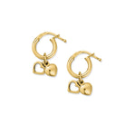 ChloBo Gold Plated Sterling Silver Double Heart Small Hoop Earrings CBO-448 Image 1