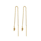 ChloBo Gold Plated Sterling Silver Feather Of Courage Pull Through Earrings CBO-524 Image 1