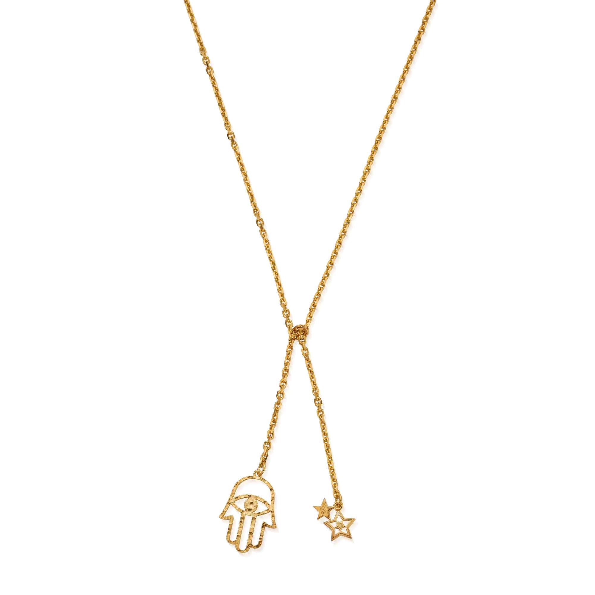ChloBo Gold Plated Sterling Silver Hand Of Happiness Knot Necklace CBO-514 Image 1