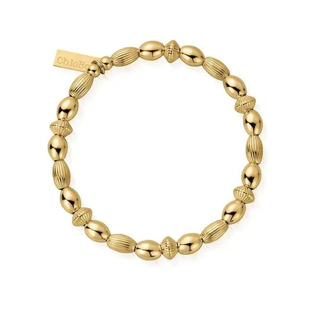 ChloBo Gold Plated Sterling Silver Mini Oval Disc Bracelet CBO-367 Image 1