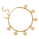 ChloBo Gold Plated Sterling Silver Positive Vibes Anklet CBO-502 Image 1