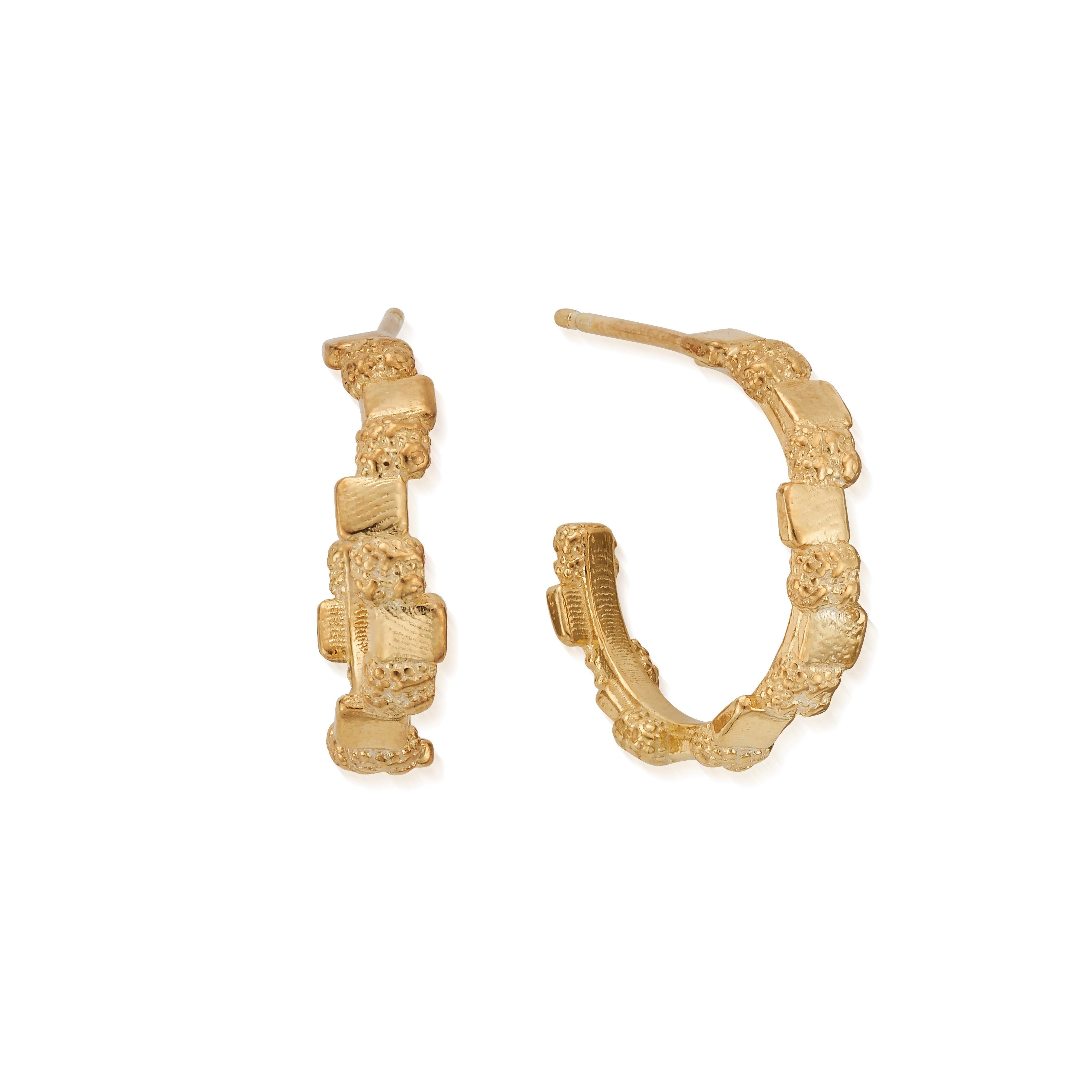 ChloBo Gold Plated Sterling Silver Tranquil Shore Hoops CBO-520 Image 1