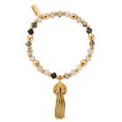 Chlobo Gold Plated Tassel Of Joy Black Rutilated Quartz Bracelet CBO-672 Image 1