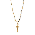 Chlobo Gold Plated Tassel Of Joy Black Rutilated Quartz Necklace CBO-680 Image 1