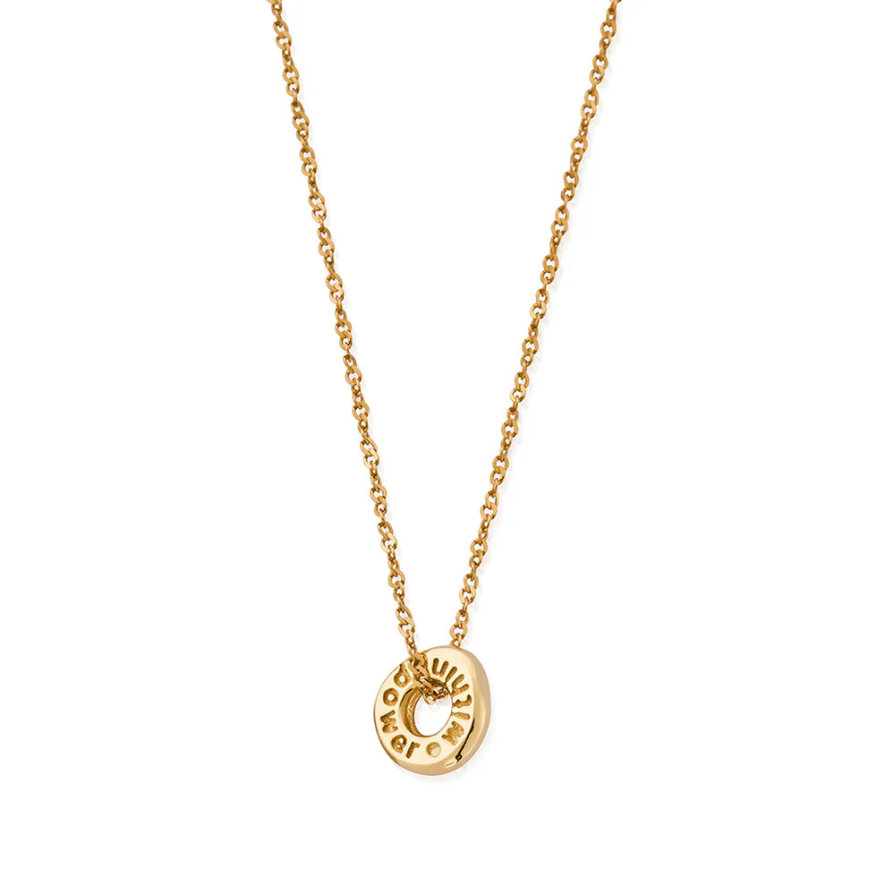 Chlobo Gold Plated Tiny Twisted Rope Chain Power Within Necklace CBO-675 Image 1