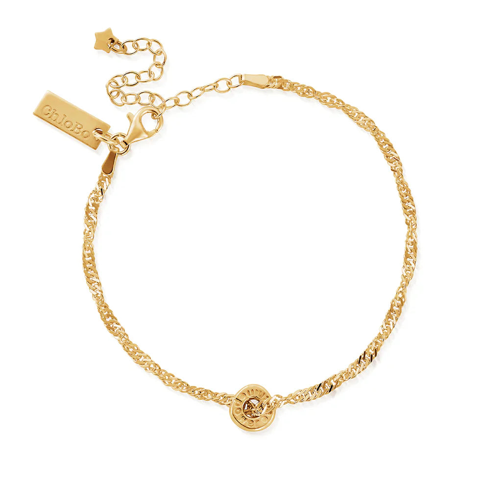 Chlobo Gold Plated Twisted Rope Chain Power Within Bracelet CBO-665 Image 1