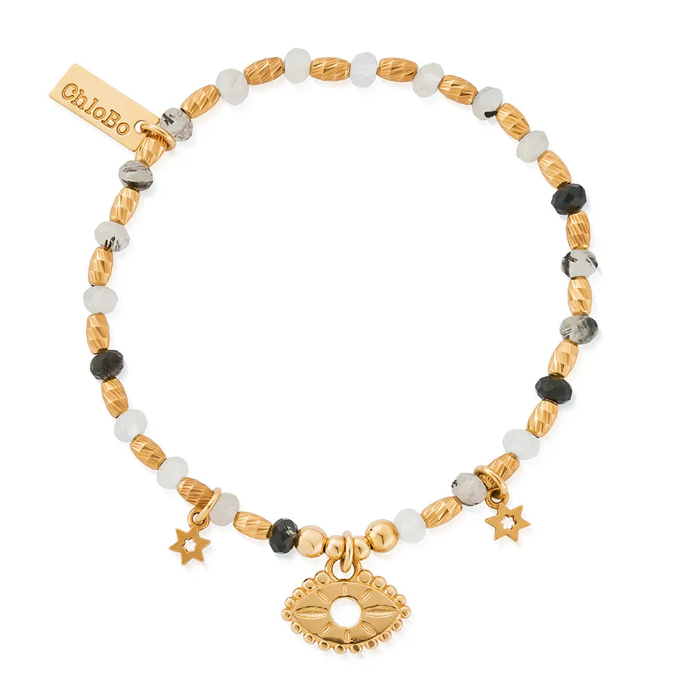 Chlobo Gold Plated Visionary Black Rutilated Quartz Bracelet CBO-670 Image 1