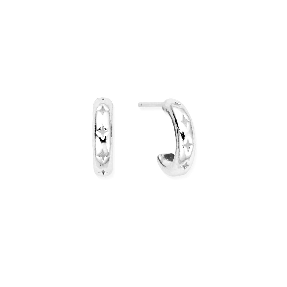 Chlobo Iconics Cut Out North Star Huggie Hoop Earrings CBO-561 Image 1
