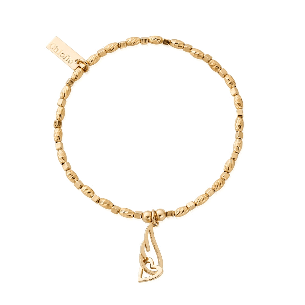 Chlobo Iconics Gold Plated Chlobo Iconics Soul Glow Interlocking Heart and Angel Wing Bracelet CBO-581 Image 1
