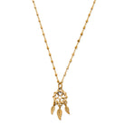 Chlobo Iconics Gold Plated Delicate Cube Dream Catcher Necklace CBO-540 Image 1