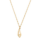 Chlobo Iconics Gold Plated Delicate Cube Interlocking Heart and Angel Wing Necklace CBO-538 Image 1
